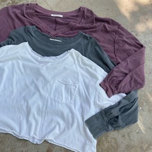 Free People We The Free cotton crop t-shirt lot!